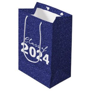 Sacola Para Presentes Média Marinho Azul de Ano de Classe Personalizada