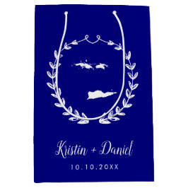 Sacola Para Presentes Média Marinho Azul Ilhas Virgens Mapa Boas-vindas Swag