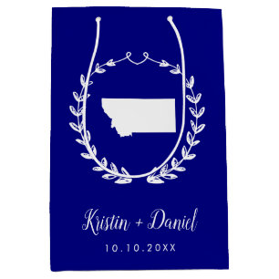 Sacola Para Presentes Média Marinho Blue Montana Map Welcome Swag