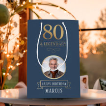 Marinho Elegante e 80 Dourado e aniversário lendár