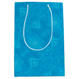 Sacola Para Presentes Média Mármore Azul Abstrato HP Lap Personalizado