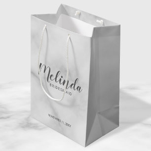 Sacola Para Presentes Média Mármore elegante elegante damas de honra