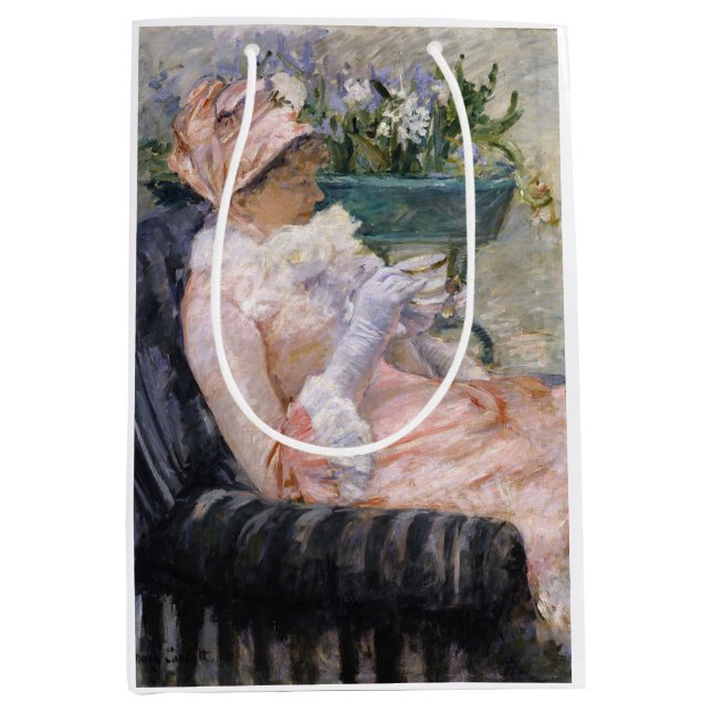 Sacola Para Presentes Média Mary Cassatt - A Taça do Chá (Frente)