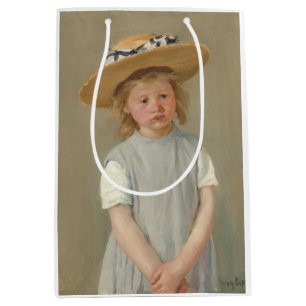 Sacola Para Presentes Média Mary Cassatt - Criança com chapéu de palha