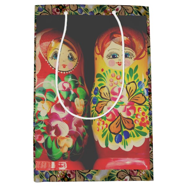 Sacola Para Presentes Média Matryoshka Dolls Large Gift Bag (Frente)