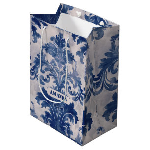 Sacola Para Presentes Média Mau legado Dó azul toile de jouy monograma
