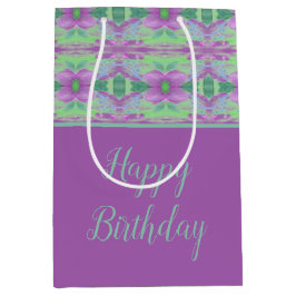 Sacola Para Presentes Média Mauve E Turquoise