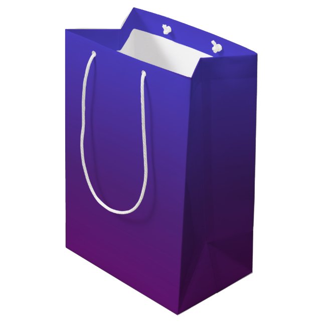 Sacola Para Presentes Média Mbre azul e roxa personalizada (Verso inclinado)