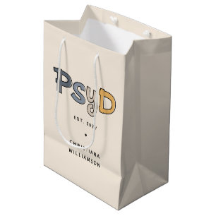 Sacola Para Presentes Média Médico PsyD Personalizado de Psicologia Psicóloga
