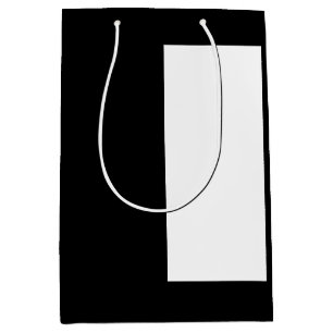 Sacola Para Presentes Média meio branco meio preto, meio preto meio branco