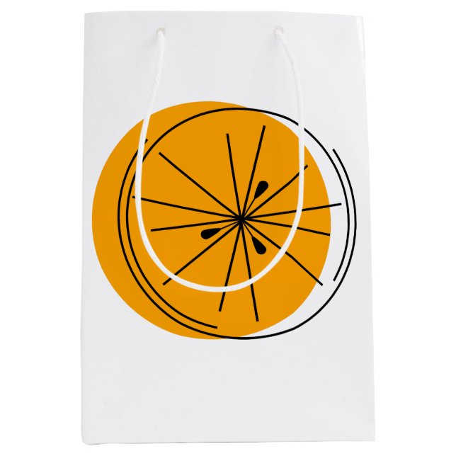 Sacola Para Presentes Média Meio de saqueta de presente Citrus Orange (Frente)