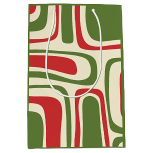 Sacola Para Presentes Média Meio século Moderno Abstrato de Retro Natal