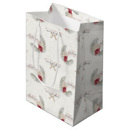 Sacola Para Presentes Média Mele Kalikimaka, Natal do Estilo Havaiano