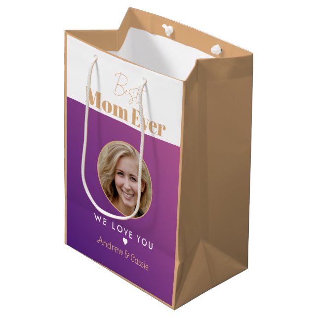 Sacola Para Presentes Média Melhor mãe de sempre (Frente inclinada)