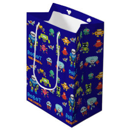 Sacola Para Presentes Média MELHOR ROBOT Gift Bag Ever - Blue Funny Cartoon