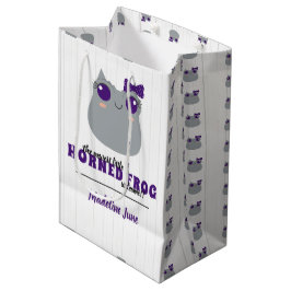 Sacola Para Presentes Média Menina Bebê Sapo Chifrudo Roxo