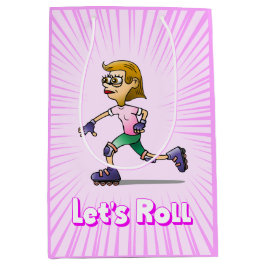 Sacola Para Presentes Média Menina Maravilhosa de Patins