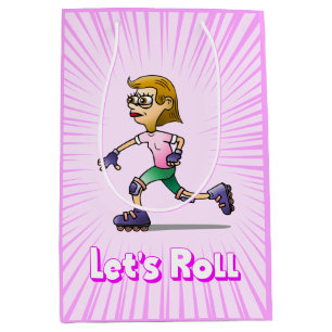 Sacola Para Presentes Média Menina Maravilhosa de Patins