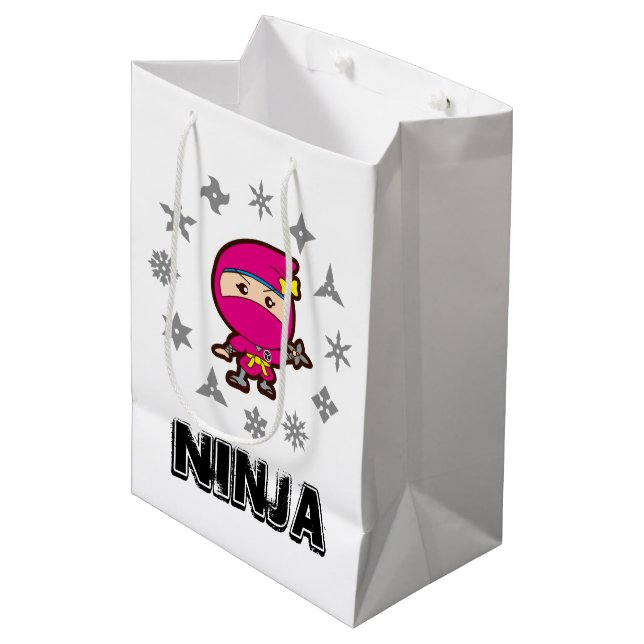 Sacola Para Presentes Média Menina Ninja (Frente inclinada)