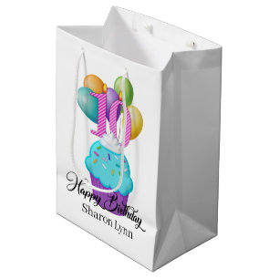 Sacola Para Presentes Média meninas bonitas 10º cupcake de aniversário