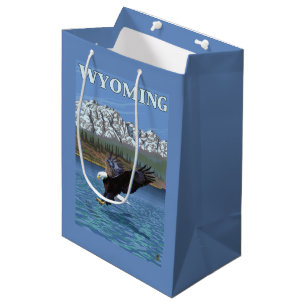 Sacola Para Presentes Média Mergulho da águia americana - Wyoming