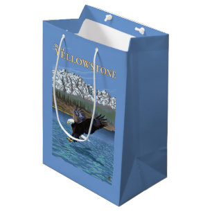 Sacola Para Presentes Média Mergulho da águia americana - Yellowstone