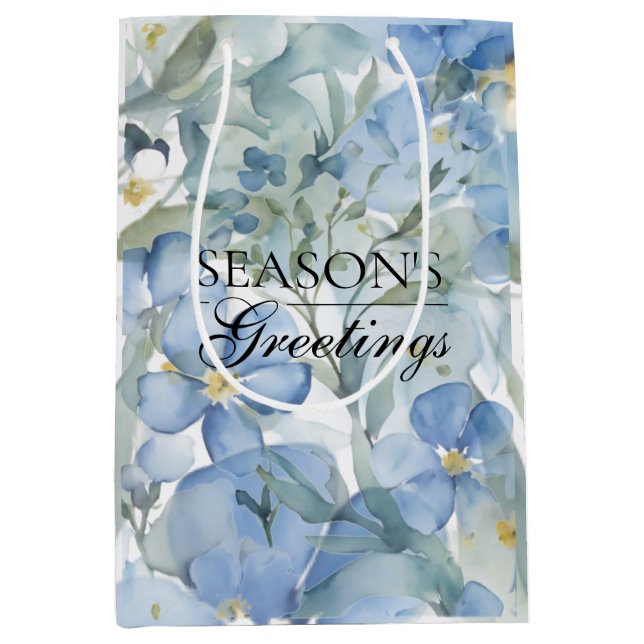 Sacola Para Presentes Média Merry Christmas Happy New Year Holiday Season (Frente)