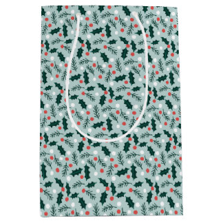 Sacola Para Presentes Média Merry Holly Days