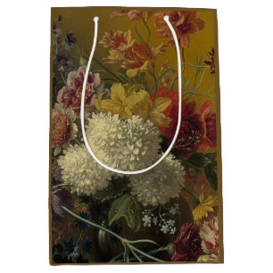 Sacola Para Presentes Média Mestre Holandês Antigo Floral Georgius van Os 1820