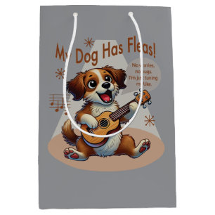 Sacola Para Presentes Média Meu Cachorro Tem Uma Música De Ajuste De Fleas Uku