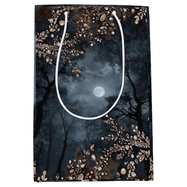 Sacola Para Presentes Média Midnight Crystal  (Frente)