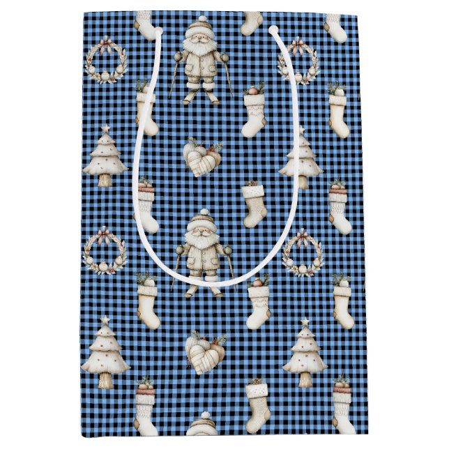 Sacola Para Presentes Média Midnight Nordic Noël! (Frente)