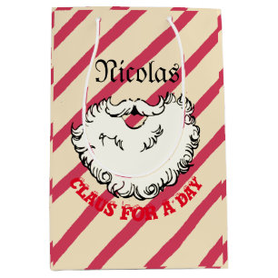 Sacola Para Presentes Média Mikitez santaclaus barba vintage gengibre