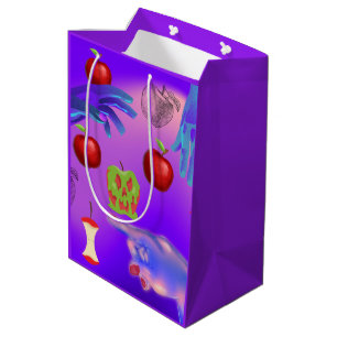 Sacola Para Presentes Média Mikitiez red skull, tóxica para a maçã vegan, verã