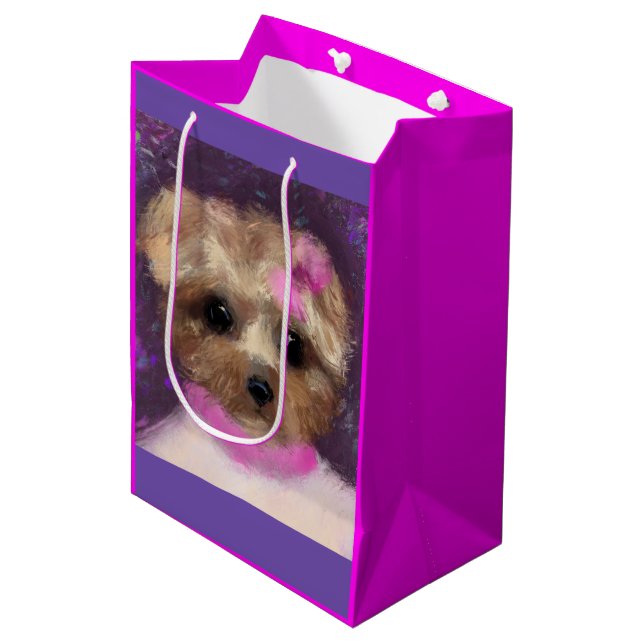 SACOLA PARA PRESENTES MÉDIA MINI YORKIE POO   (Frente inclinada)
