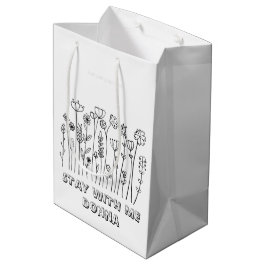 Sacola Para Presentes Média Minimalista Tipografia de Amor Preto e Branco Eleg