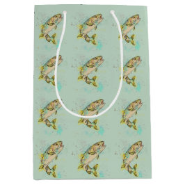 Sacola Para Presentes Média Mint Green Rainbow Trout Bag