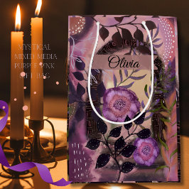Sacola Para Presentes Média Mística Mística Mídia Mídia Floral Arqueiro Púrpur