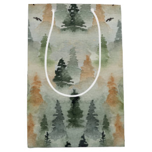 Sacola Para Presentes Média Misty Forest Birthday Saco de Oferta MÉDIA de Re