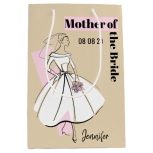 Sacola Para Presentes Média Moda Noiva Mãe Neutra do Meio Noiva