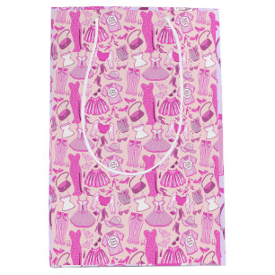 Sacola Para Presentes Média Moda rosa e rosa-quente do barbiecore personalizad