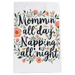 Sacola Para Presentes Média Modern Cute Floral Mother's Day, Birthday Mom