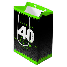 Sacola Para Presentes Média Modern Girly Bright Green 40 e Fresco