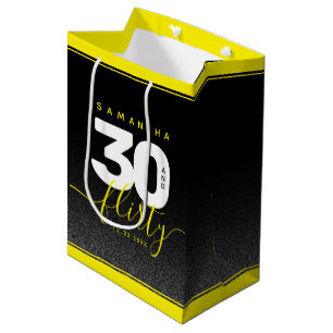 Sacola Para Presentes Média Modern Girly Bright Yellow 30 e Flirty