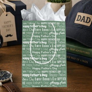 Sacola Para Presentes Média Modern Sage Green White Typography Father’s Day