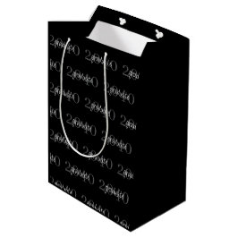 Sacola Para Presentes Média Moderno Chic Preto Ano de Formatura Personalizado