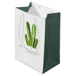 SACOLA PARA PRESENTES MÉDIA MODERNO DESERN CACTUS FOLIAGE WATERCOLOR WEDTING