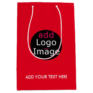 Sacola Para Presentes Média Moderno Profissional Personalizável Vermelho Empre