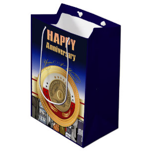 Sacola Para Presentes Média Moedas de 1 ano de aniversário de aniversário Você