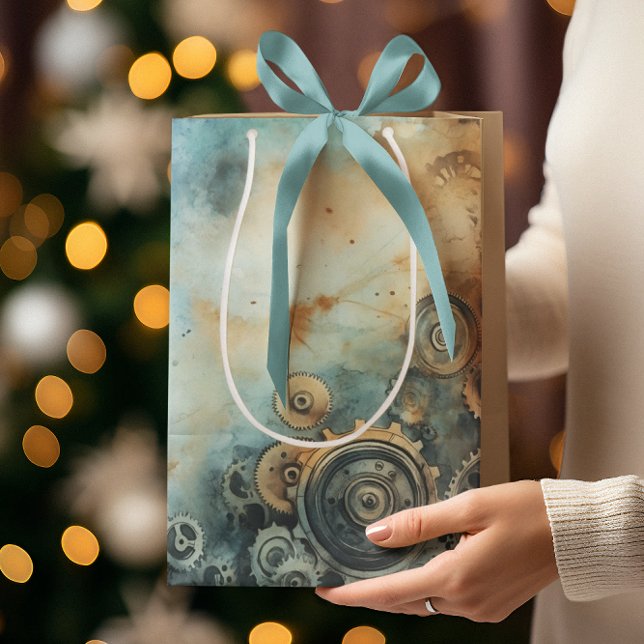 Sacola Para Presentes Média Mola d'água do Véu - Trabalho de Relógio (Criador carregado)